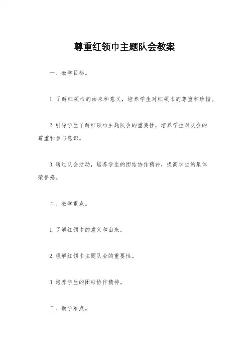 尊重红领巾主题队会教案