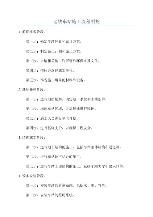 地铁车站施工流程明挖