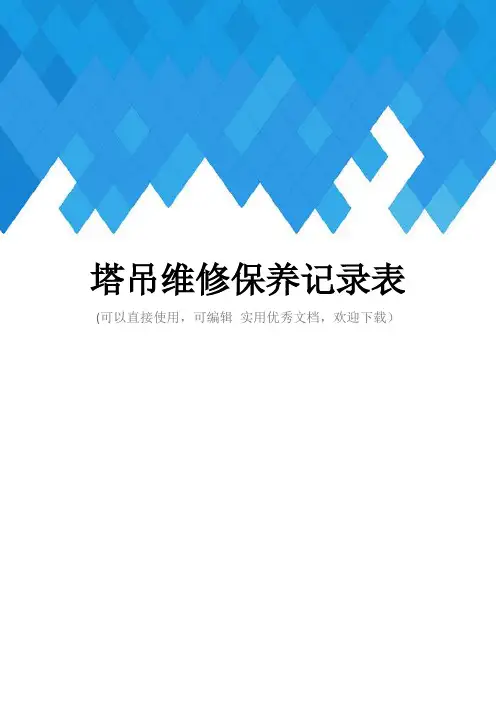 塔吊维修保养记录表完整
