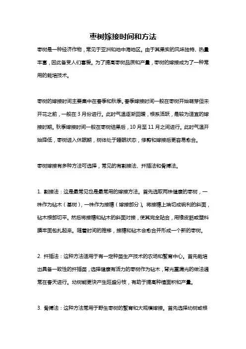 枣树嫁接时间和方法