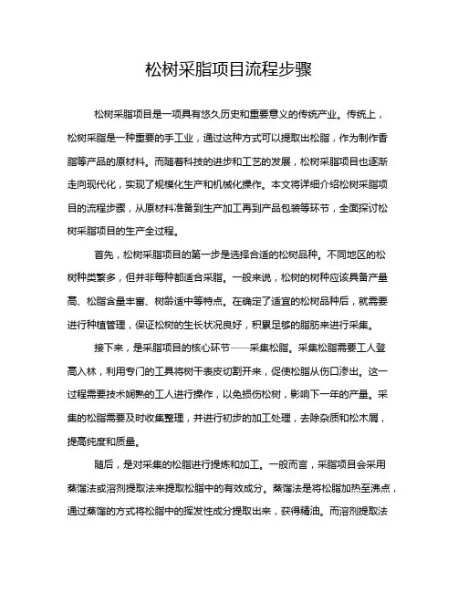 松树采脂项目流程步骤