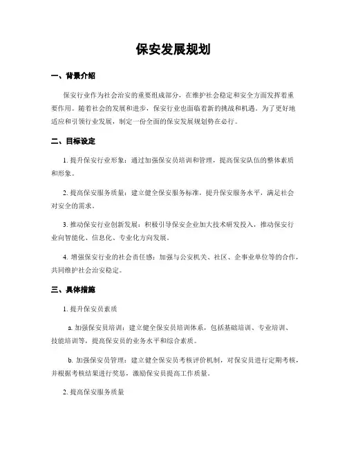 保安发展规划