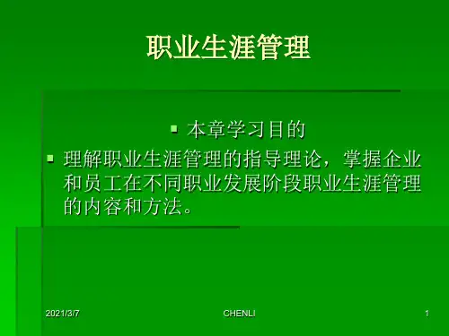 职业生涯管理PPT课件