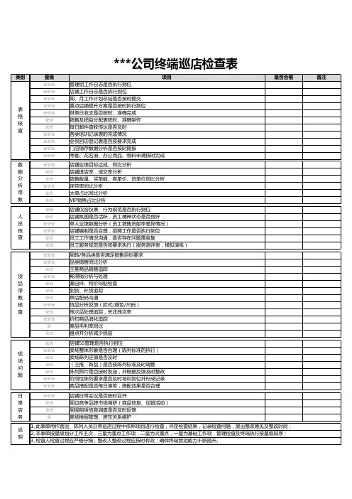 终端巡店检查表
