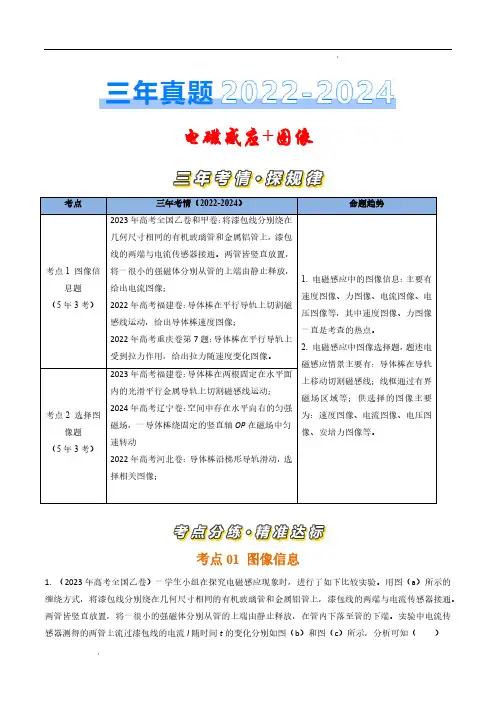 电磁感应+图像(解析版)—三年(2022-2024)高考物理真题汇编(全国通用)