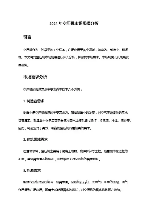 2024年空压机市场规模分析