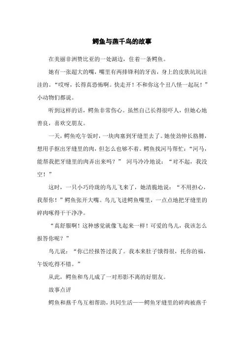 鳄鱼与燕千鸟的故事