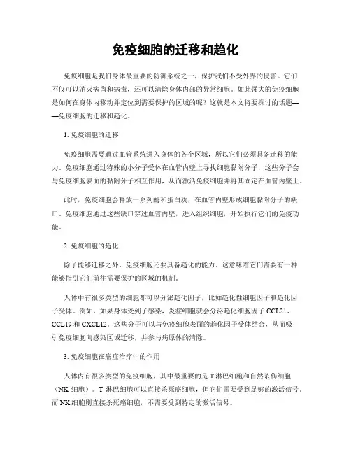 免疫细胞的迁移和趋化