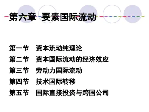 第六章  要素国际流动