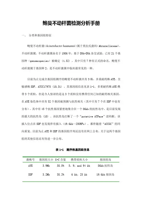 [gbk] 鲍曼不动杆菌检测分析手册[1]