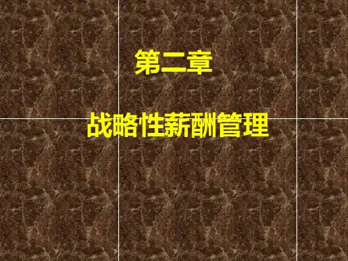 薪酬管理第2章战略性薪酬管理