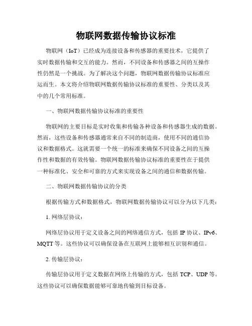 物联网数据传输协议标准