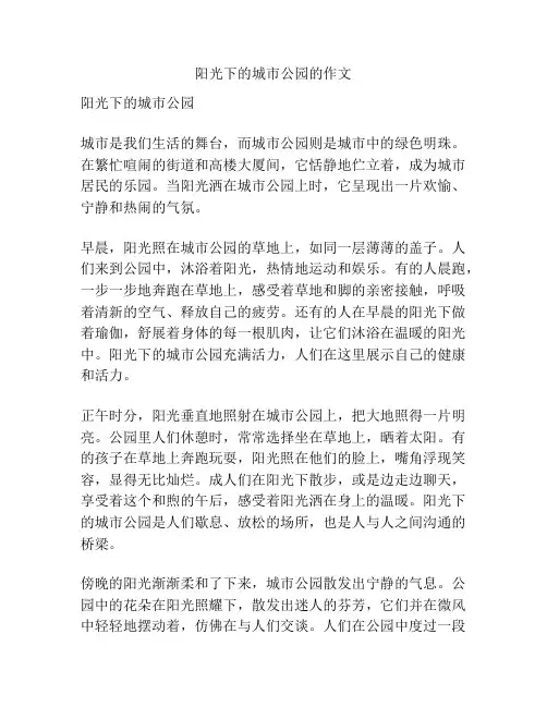 阳光下的城市公园的作文