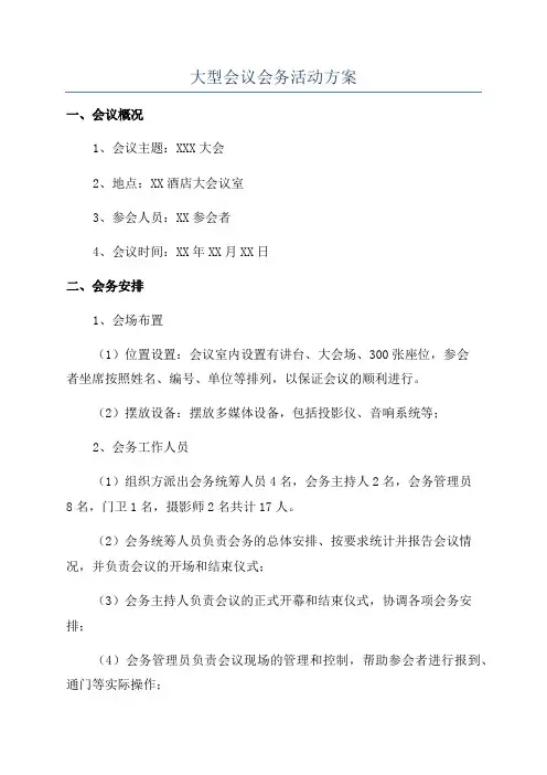 大型会议会务活动方案