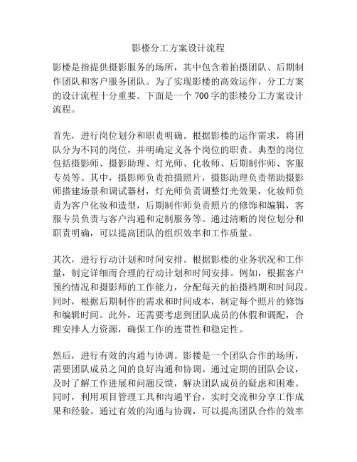 影楼分工方案设计流程