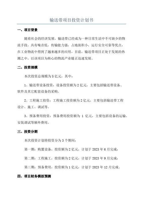 输送带项目投资计划书