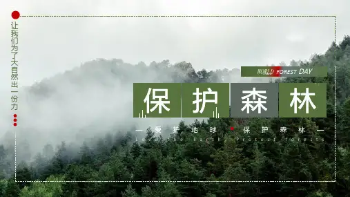 绿色简约风保护森林PPT模板