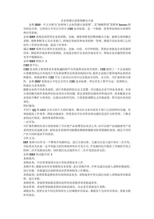 企业资源计划系统解决方案