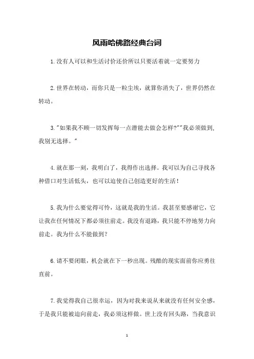 风雨哈佛路经典台词