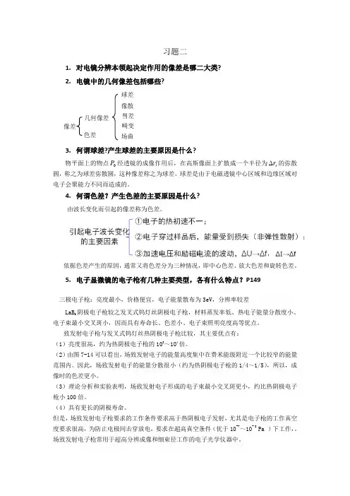电子显微镜习题二答案