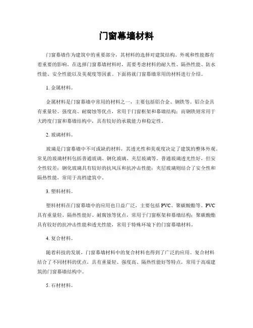 门窗幕墙材料