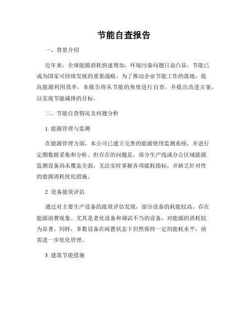 节能自查报告