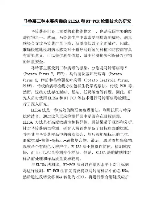 马铃薯三种主要病毒的ELISA和RT-PCR检测技术的研究