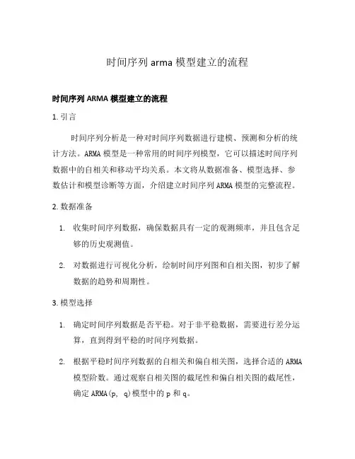 时间序列arma模型建立的流程