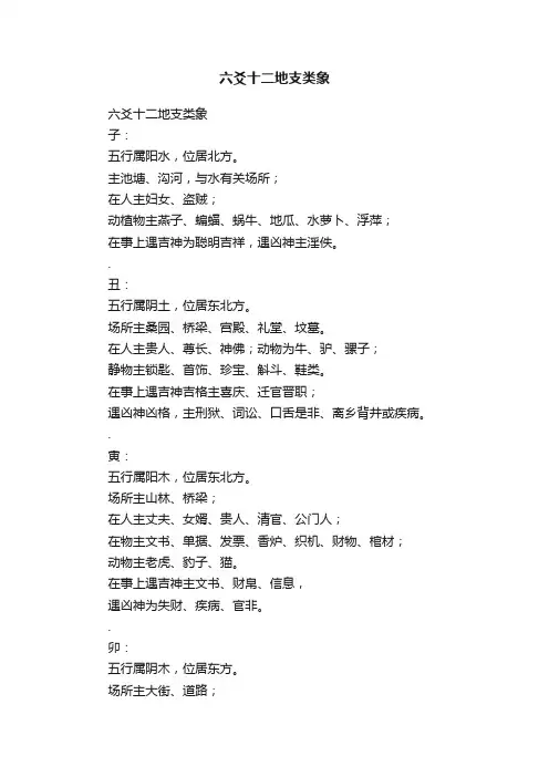 六爻十二地支类象
