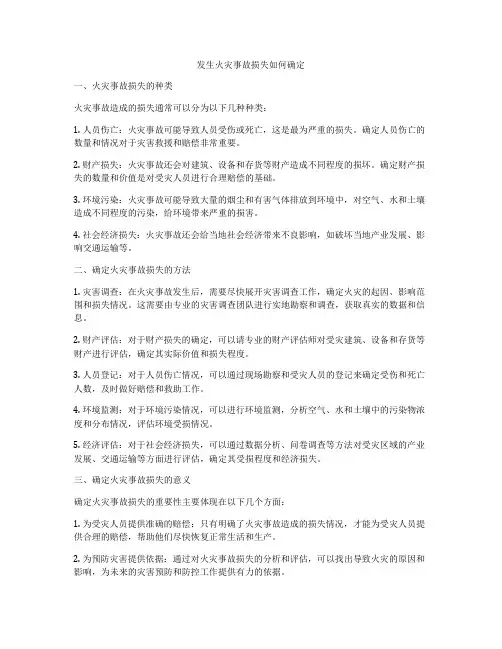 发生火灾事故损失如何确定