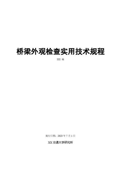 桥梁外观检查实用技术规程