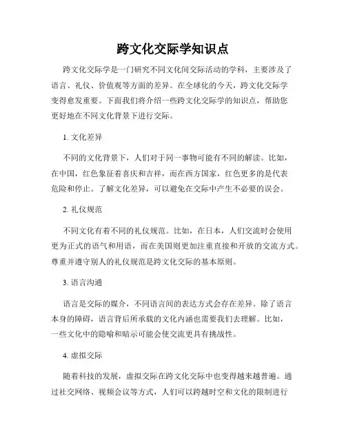 跨文化交际学知识点