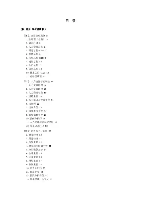 183个职位说明书与绩效考核范本
