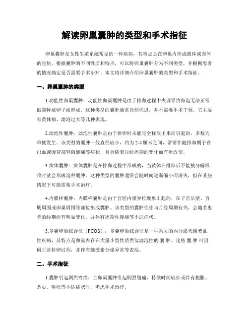 解读卵巢囊肿的类型和手术指征