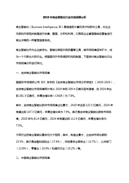 2023年商业智能化行业市场规模分析