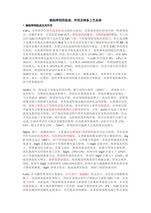 烧结焊剂组成、作用及制备工艺总结