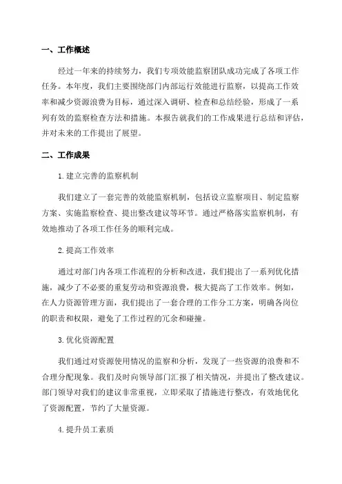 专项效能监察年终总结报告_专项整治工作总结报告