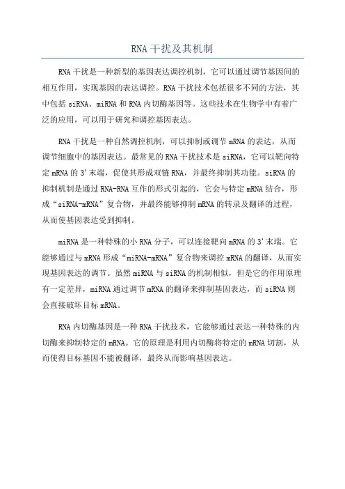 RNA干扰及其机制