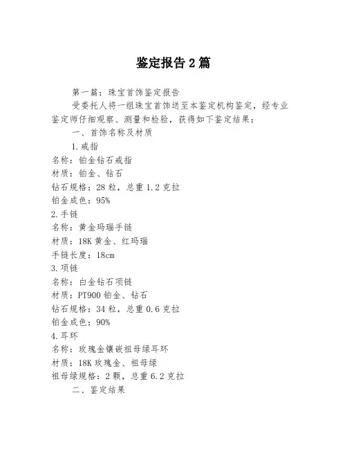 鉴定报告2篇