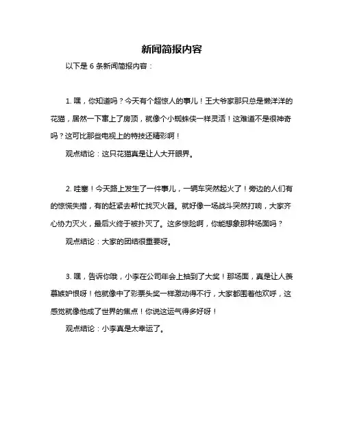 新闻简报内容