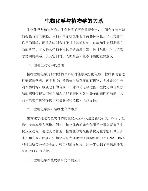 生物化学与植物学的关系