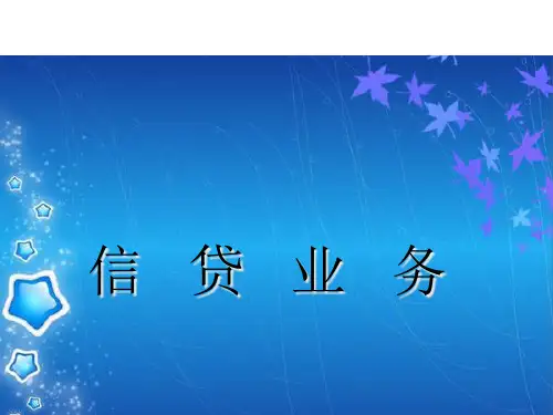 贷款业务管理精品PPT课件