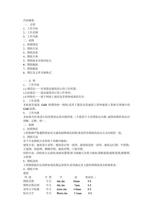 绘图标准及出图规范