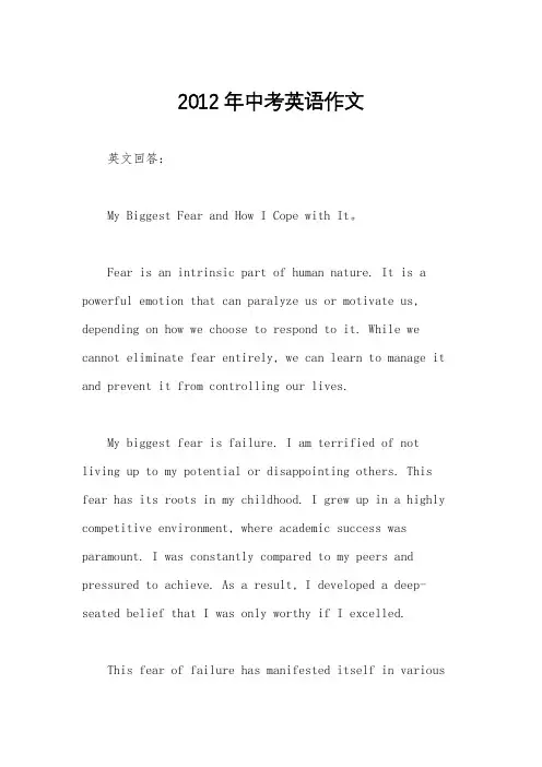 2012年中考英语作文