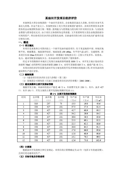 某油田开发项目经济评价-0803