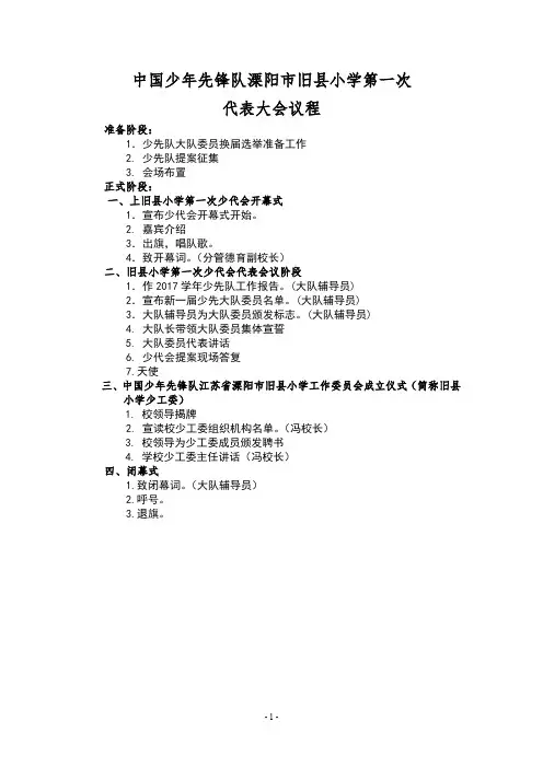 少代会流程