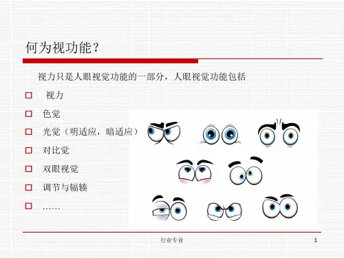 视功能检查和视功能训练行业专业
