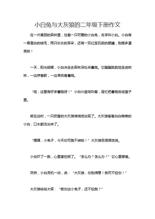 小白兔与大灰狼的二年级下册作文