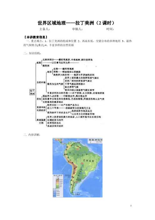 (完整版)4、区域地理---拉丁美洲知识总结
