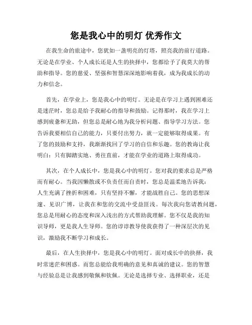 您是我心中的明灯 优秀作文